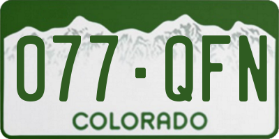 CO license plate 077QFN