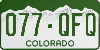CO license plate 077QFQ