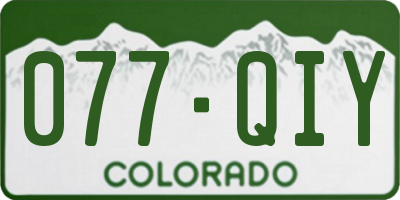 CO license plate 077QIY