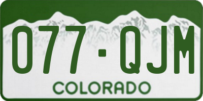 CO license plate 077QJM