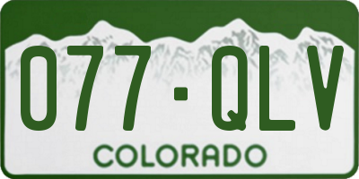 CO license plate 077QLV