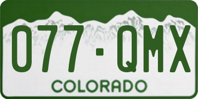 CO license plate 077QMX