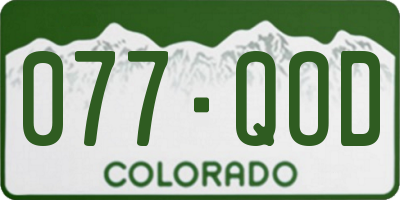 CO license plate 077QOD
