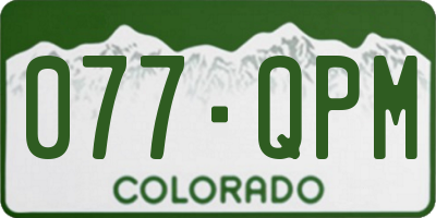 CO license plate 077QPM