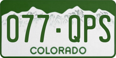 CO license plate 077QPS