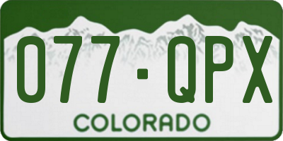 CO license plate 077QPX