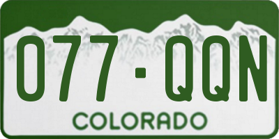 CO license plate 077QQN