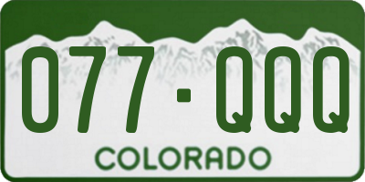 CO license plate 077QQQ