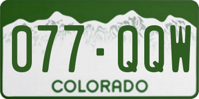 CO license plate 077QQW