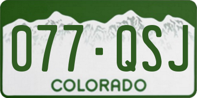 CO license plate 077QSJ