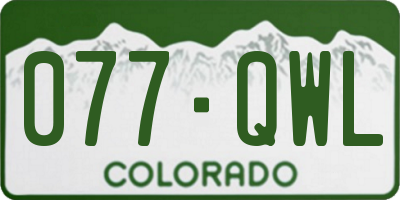 CO license plate 077QWL