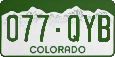 CO license plate 077QYB
