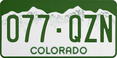 CO license plate 077QZN