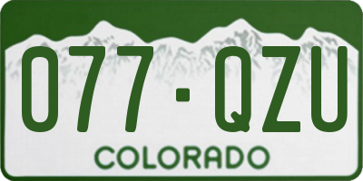 CO license plate 077QZU