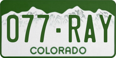 CO license plate 077RAY