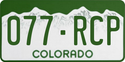 CO license plate 077RCP