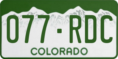 CO license plate 077RDC