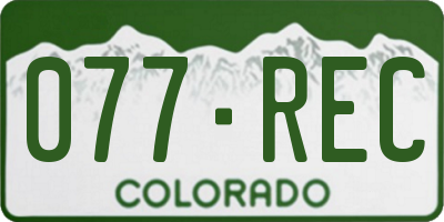 CO license plate 077REC