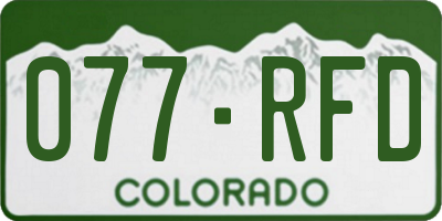 CO license plate 077RFD