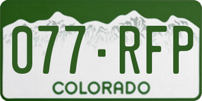 CO license plate 077RFP