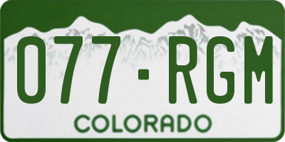 CO license plate 077RGM