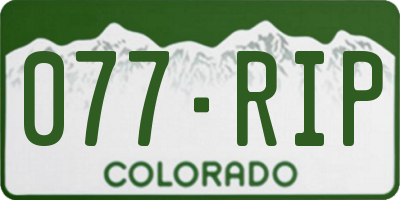CO license plate 077RIP