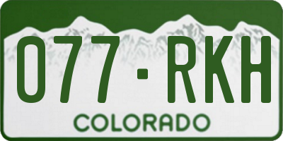 CO license plate 077RKH