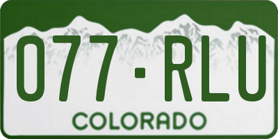 CO license plate 077RLU
