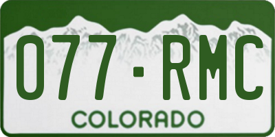 CO license plate 077RMC