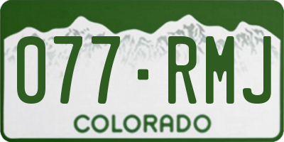 CO license plate 077RMJ