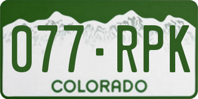 CO license plate 077RPK