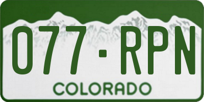 CO license plate 077RPN