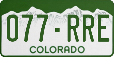 CO license plate 077RRE
