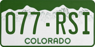 CO license plate 077RSI