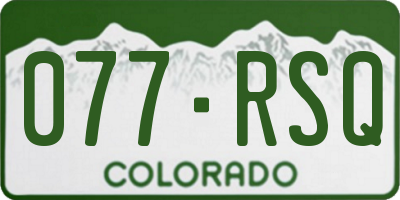CO license plate 077RSQ