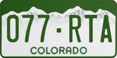 CO license plate 077RTA