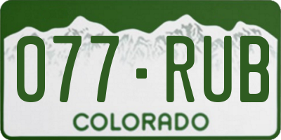CO license plate 077RUB