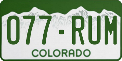 CO license plate 077RUM
