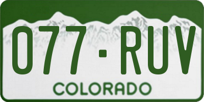 CO license plate 077RUV