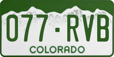 CO license plate 077RVB