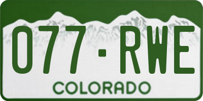 CO license plate 077RWE