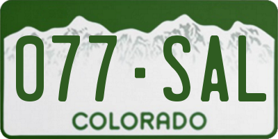 CO license plate 077SAL