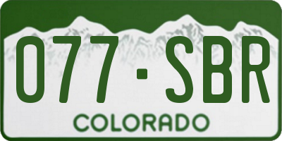 CO license plate 077SBR
