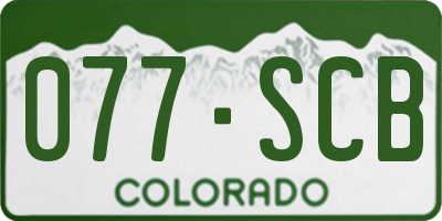 CO license plate 077SCB