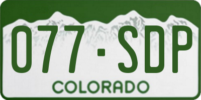 CO license plate 077SDP
