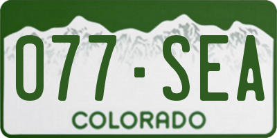 CO license plate 077SEA