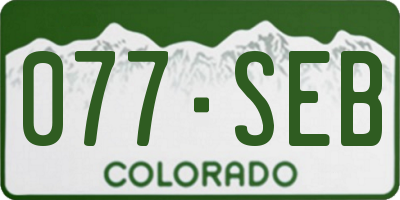 CO license plate 077SEB
