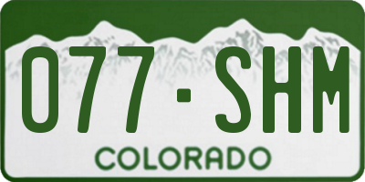 CO license plate 077SHM