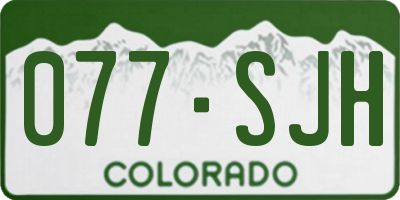 CO license plate 077SJH
