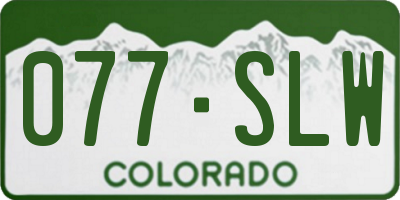 CO license plate 077SLW